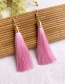 Fashion Leather Pink Alloy Tassel Earrings