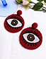 Fashion Red Non-woven Rice Beads Eye Studs