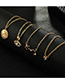 Fashion Gold Love Eyes: Stars: Moon: Full Diamond Constellation: Multi-layer Necklace