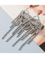 Fashion Silver Acrylic Diamond Bow Love Ring Tassel Hair Clip