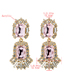 Fashion Pink Multi-layer Acrylic Diamond Earrings