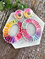 Fashion Color Alloy Lafite Woven Hollow Love Stud Earrings
