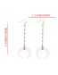 Fashion White Alloy Resin Beads Crescent Earrings