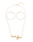 Fashion Gold Alloy Ecg Stud Earrings Set