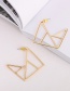 Fashion Gold Geometric Square Metal Strip Hollow Earrings
