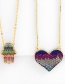 Fashion Purple Love Colored Zircon Love Necklace
