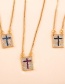 Fashion Black Geometric Cross Inlaid Zircon Necklace