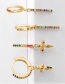 Fashion Golden Strip Cross-studded Earrings