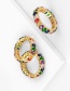 Fashion Gold Micro-inlaid Zircon Wide-faced Oval Ring