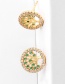 Fashion Golden Palm Zircon Full Diamond Life Tree Earrings