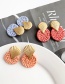 Fashion Red Alloy Woven Wooden Shell Round Earrings