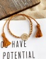Fashion Golden J Copper Inlaid Zircon Beads Letter Tassel Bracelet