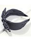 Fashion Dark Blue Stripes Resin Fabric Bow Headband