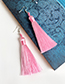 Fashion Pink Alloy Tassel Earrings