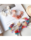 Fashion Light Color + Deep Powder Ink Flower Ring Stitching Stud Earrings