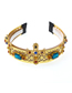 Fashion Gold Crown Diamond Jewel Pearl Headband
