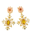 Fashion Gold Chrysanthemum Diamond Earrings