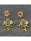 Fashion Gold Chrysanthemum Diamond Earrings
