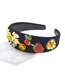 Fashion Black Flower Wide Headband