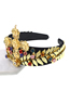 Fashion Black Openwork Metal Crown With Diamond Headband
