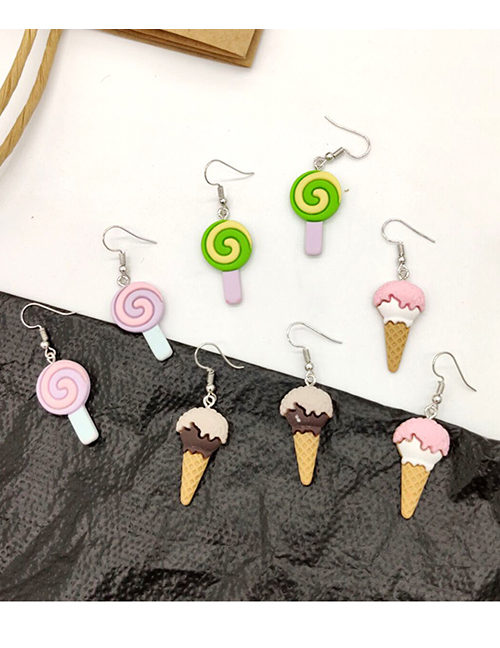 Fashion Lollipop Green Fruit Ice Cream Earrings
