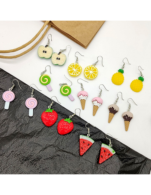 Fashion Strawberry Red Fruit Ice Cream Earrings