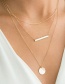 Fashion 42+8cm Steel Color-30647 Stainless Steel Geometric Chain Necklace