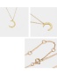 Fashion Gold Stainless Steel Moon Necklace