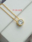 Fashion Gold Single Zircon Stainless Steel Necklace