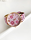 Pink Alloy Pu Printed Watch