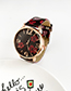 Pink Alloy Pu Printed Watch