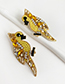 White Alloy-studded Woodpecker Stud Earrings