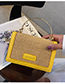 Yellow Splicing Contrast Color Hand Shoulder Bag