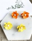 Yellow Alloy Large Flower Earrings