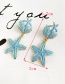 Blue Alloy Shell Starfish Earrings