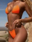 Fashion Printed Orange Transparent Belt Split Swimsuit