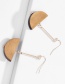 Fashion Gold Natural Semicircular Wood Geometric Earrings