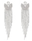Fashion Silver + Color Diamond Full Tassel Earrings