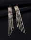 Fashion Gold + White Diamond Multi-row Color Diamond Tassel Earrings