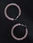 Fashion Silver + Black Diamond Full Diamond Winding C-shaped Earrings