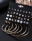 Fashion Gold Full Diamond Heart-shaped Crystal Pearl Stud Earrings 20 Pairs