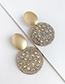 Fashion Pearl + Drill Smooth Alloy Pearl Studded Geometric Earrings