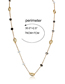 Fashion Black And White Metal Shell Glass Bead Link Necklace