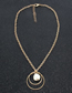 Fashion Gold Pearl Double Ring Necklace