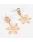 Fashion Gold Diamond Geometric Snowflake Metal Earrings
