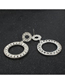 Fashion Silver Geometric Diamond Circle Geometric Earrings