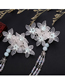 Fashion White Crystal Flower Tassel Hair Clip