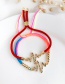 Fashion Red Copper Inlaid Zircon Braided Rope Beaded Bracelet