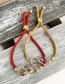 Fashion Khaki Copper Inlaid Zircon Braided Rope Flower Bracelet