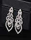 White K Alloy Diamond Stud Earrings